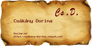 Csákány Dorina névjegykártya